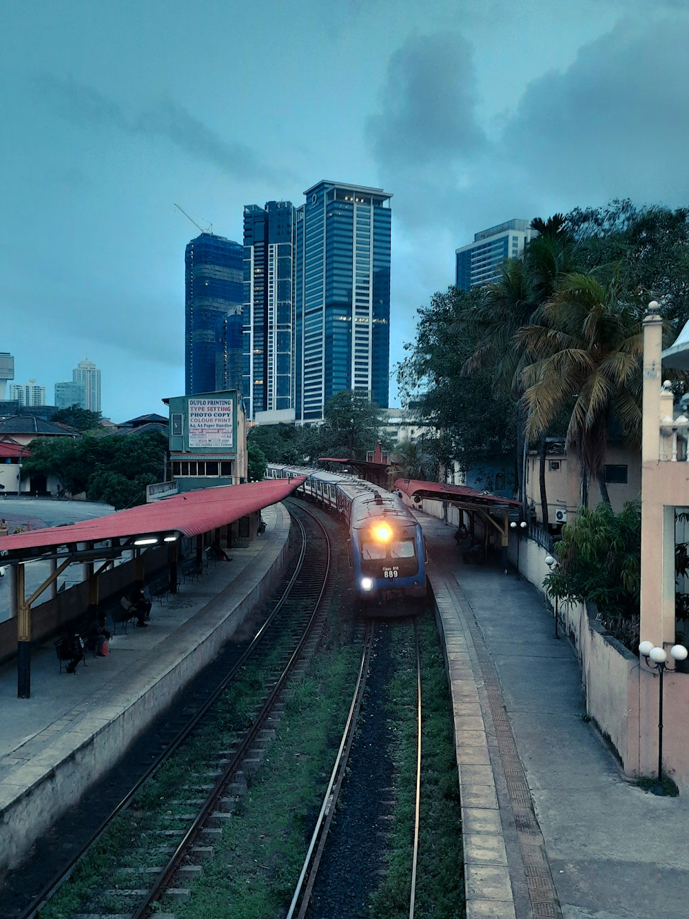 a train on the railway tracks