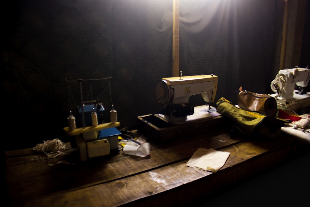 a table with objects on it