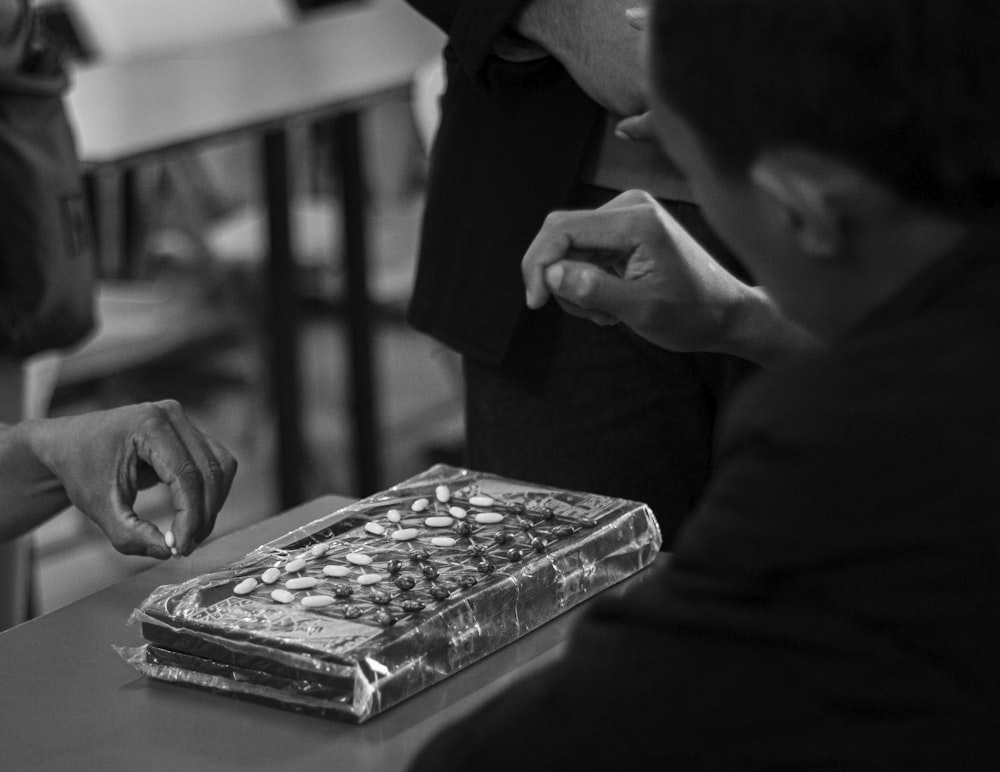 a person playing chess