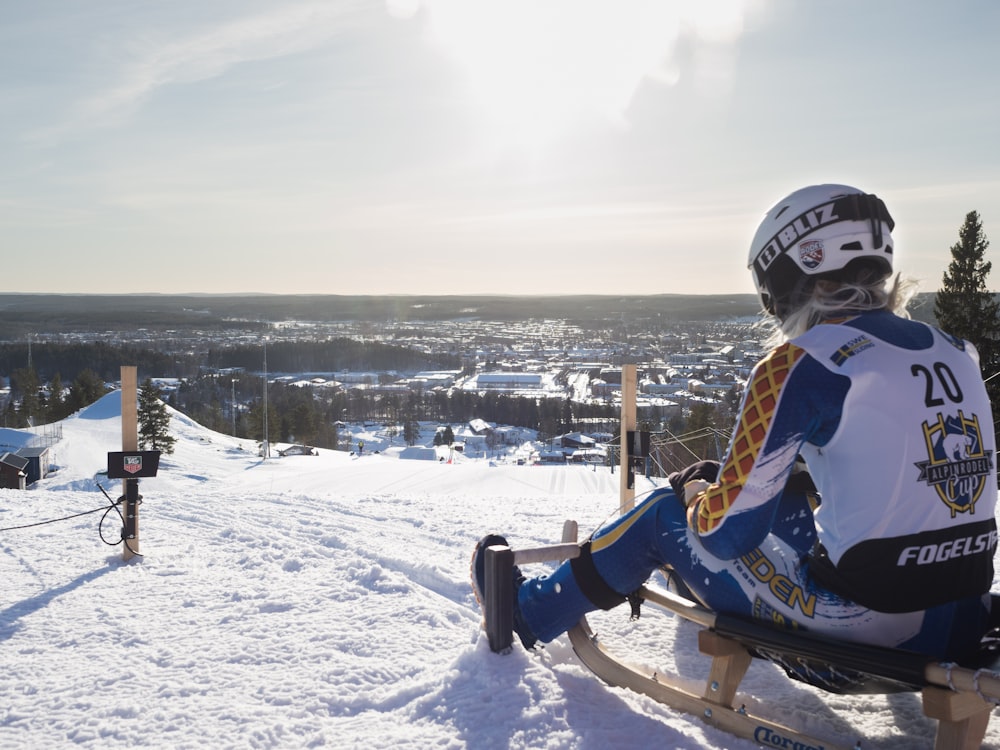 a person on a snowmobile