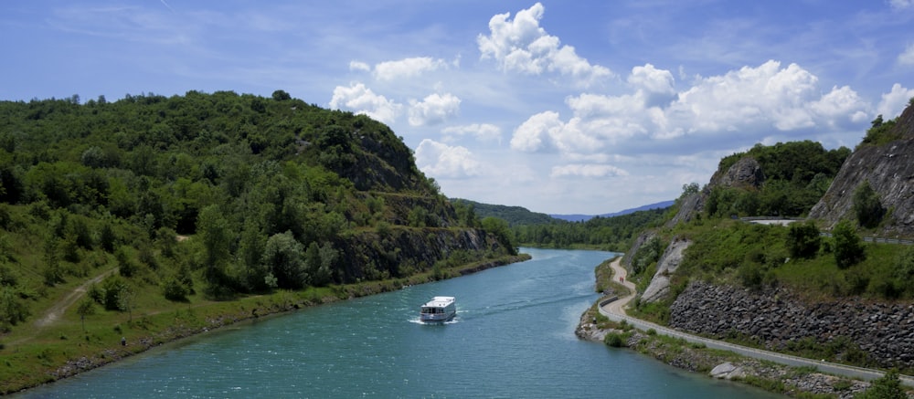 a boat on a river