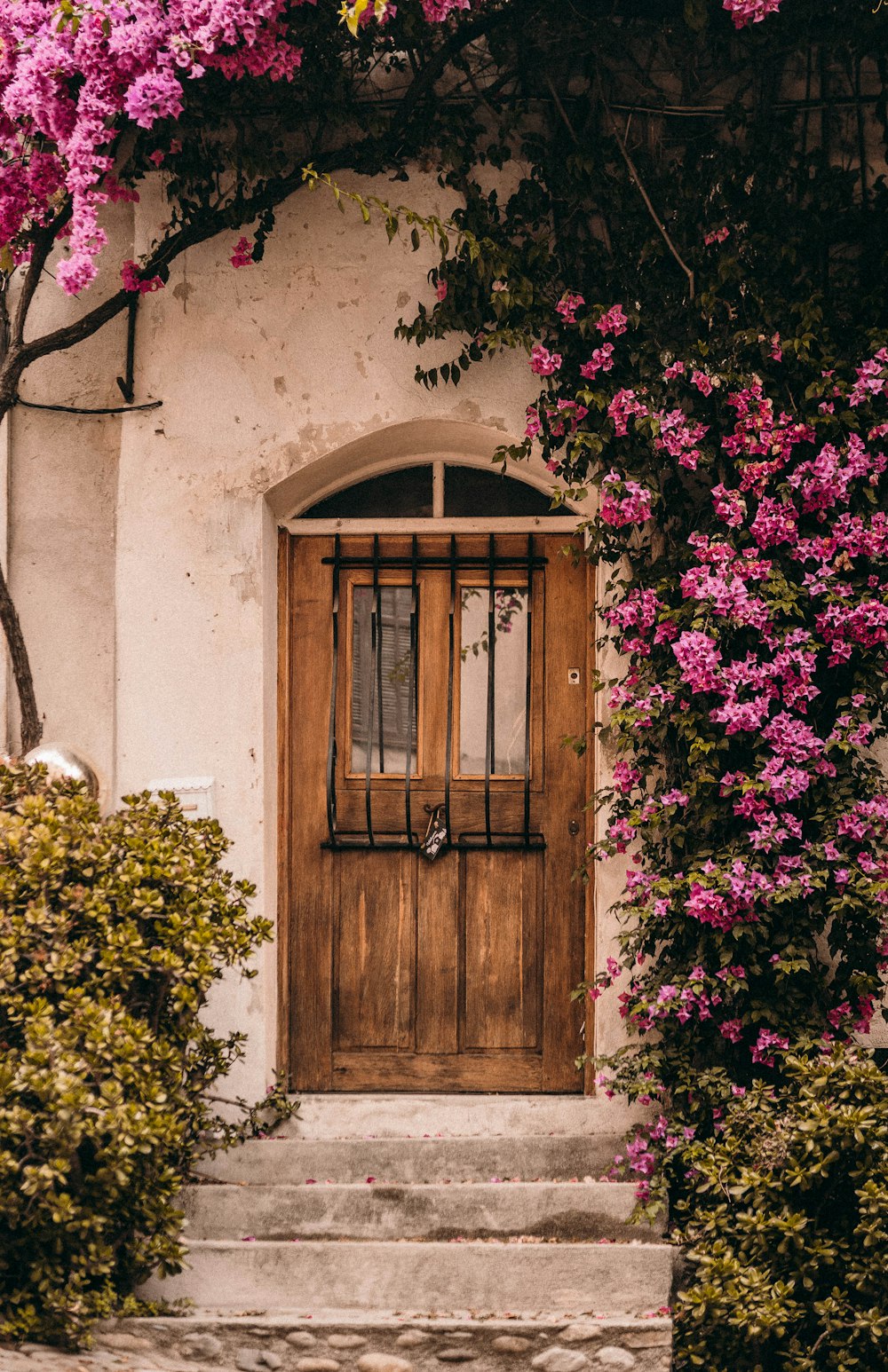 a door in a stone building