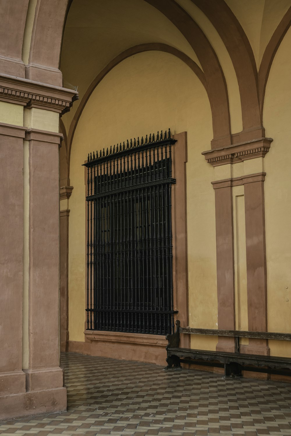 a gate in a building