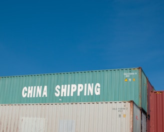 a large container with a sign on it