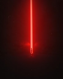 a rocket launching at night