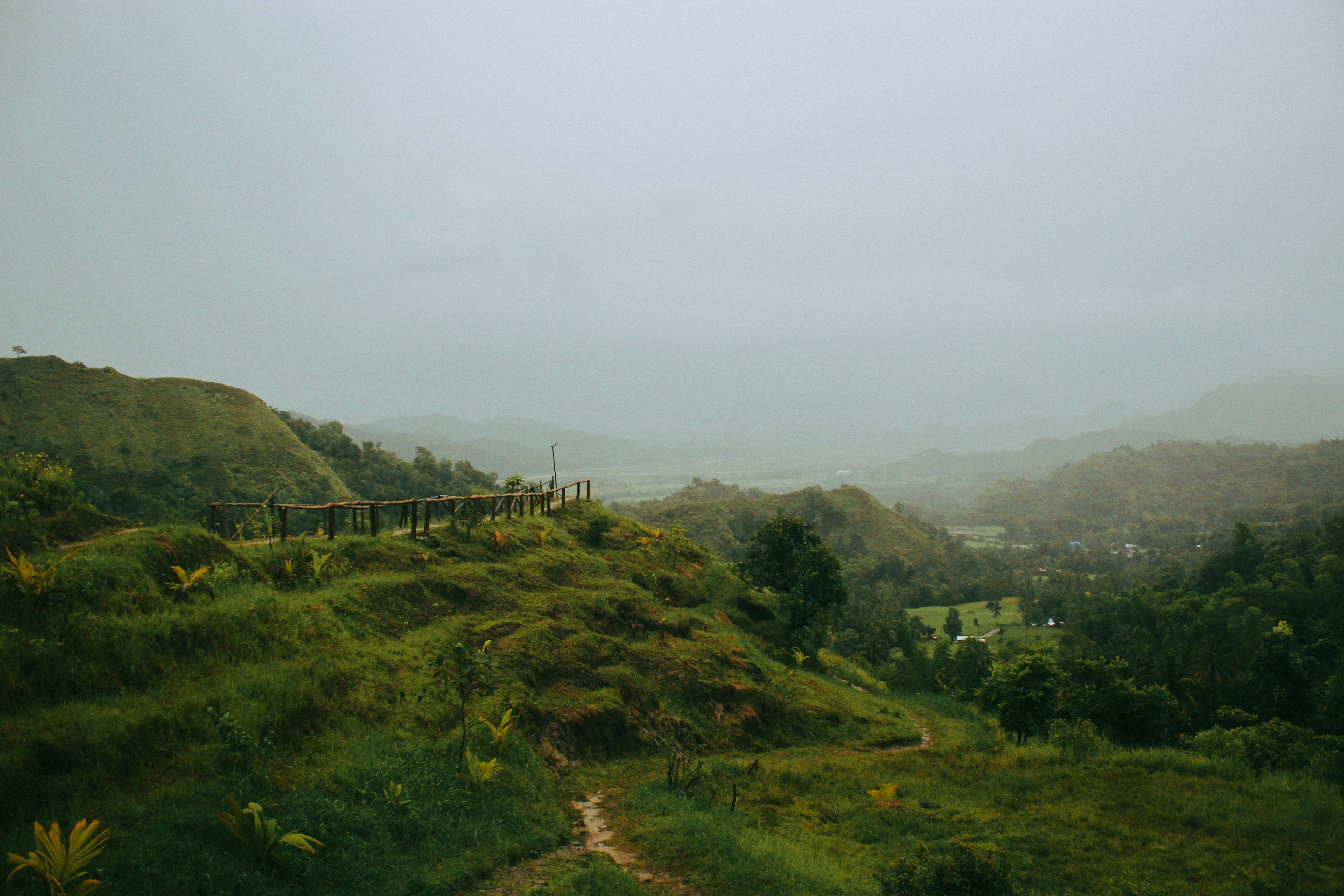 a bridge over a valley, 