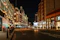 a city street at night