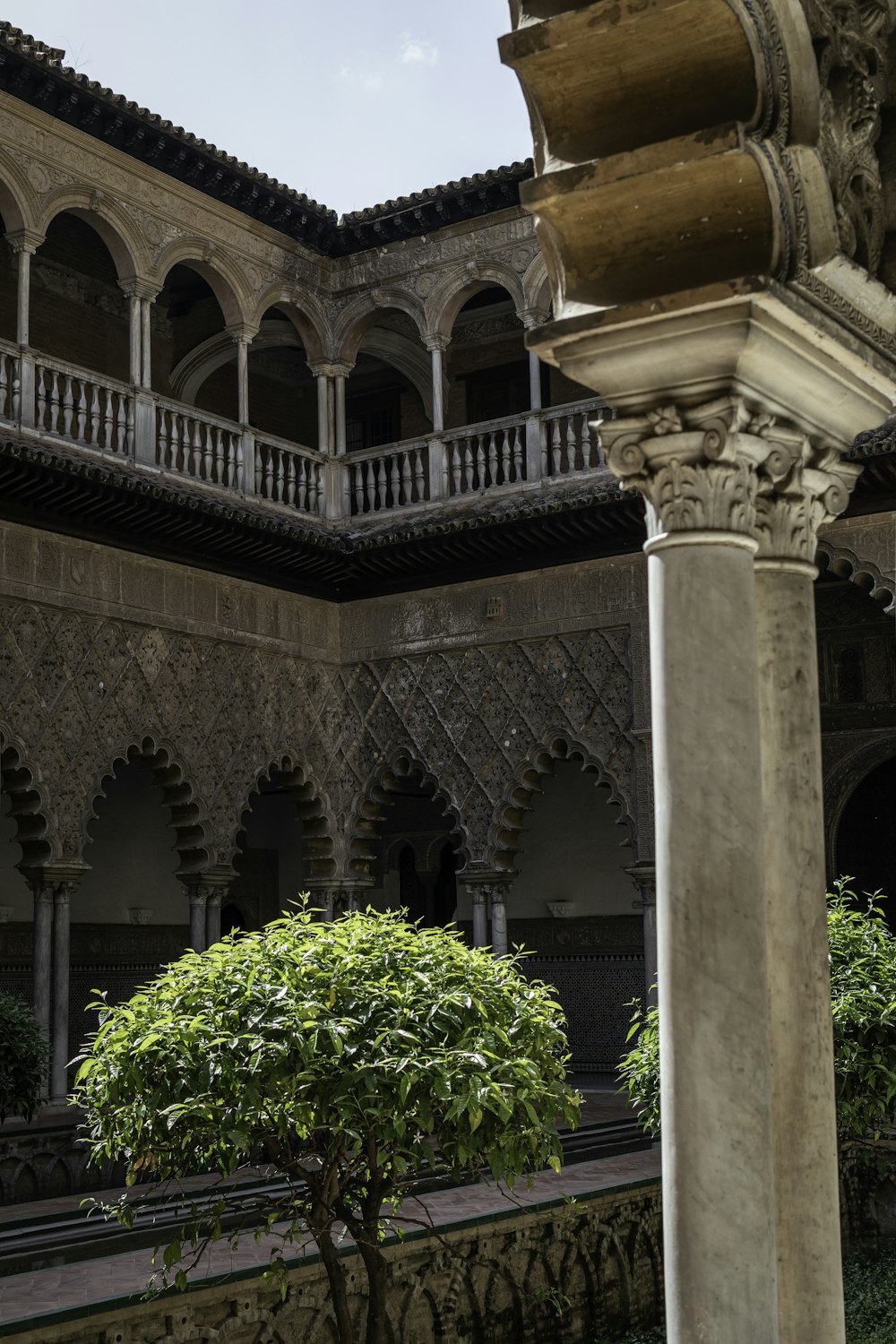 a building with a large balcony