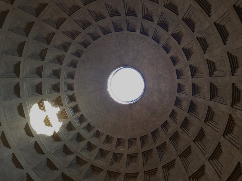 a circular building with a round window