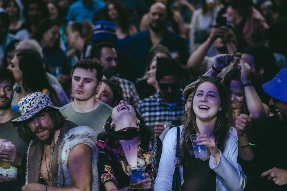 a crowd of people