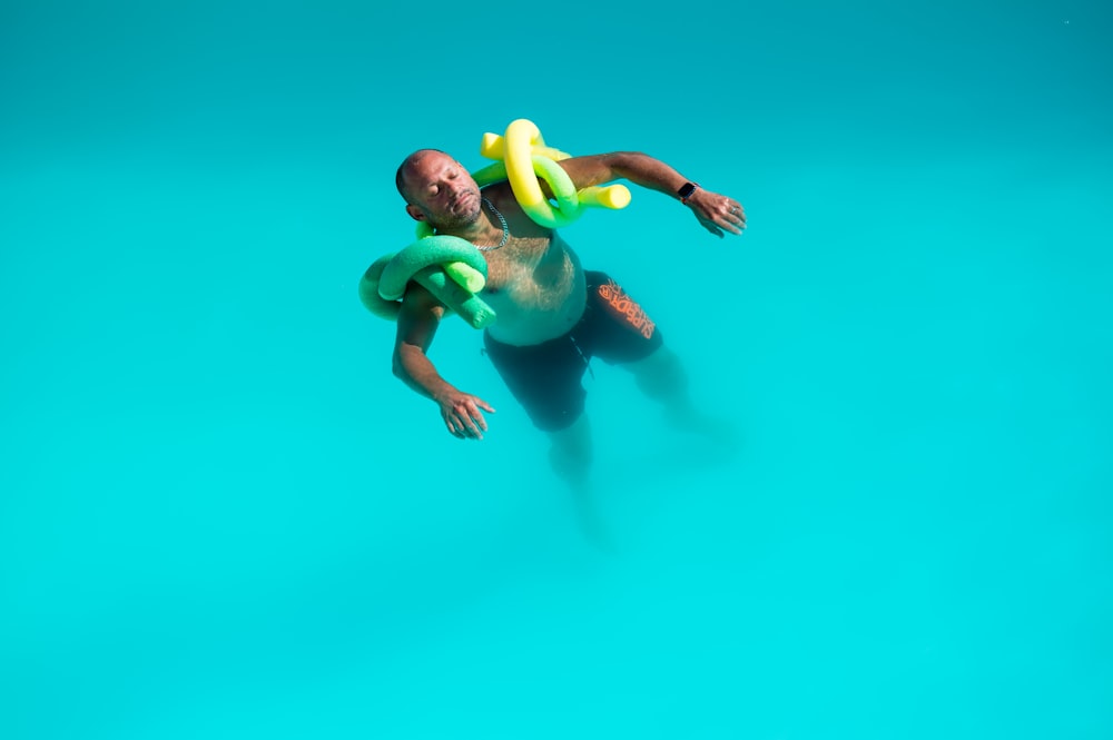 a person floating in the air