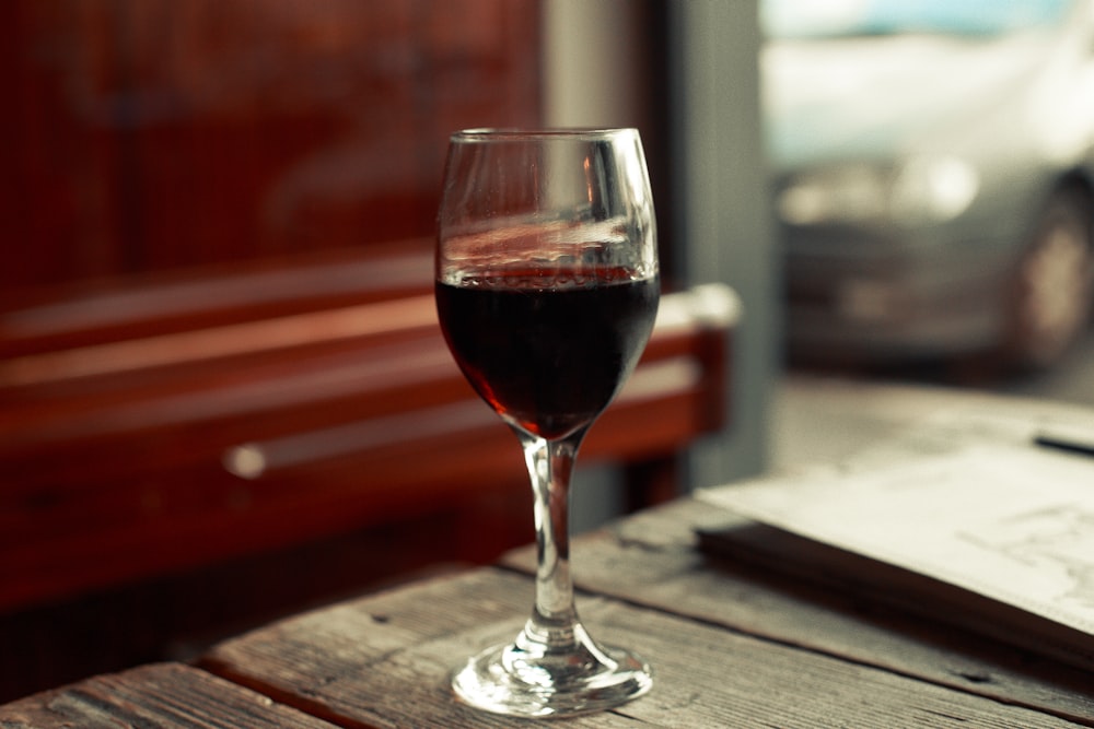 a glass of red wine