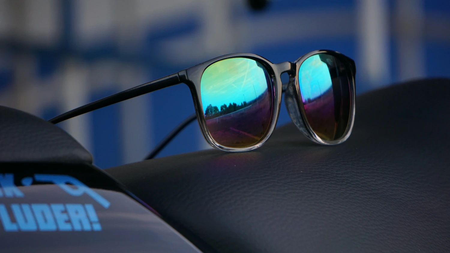 Sunglasses arranged in warm natural light