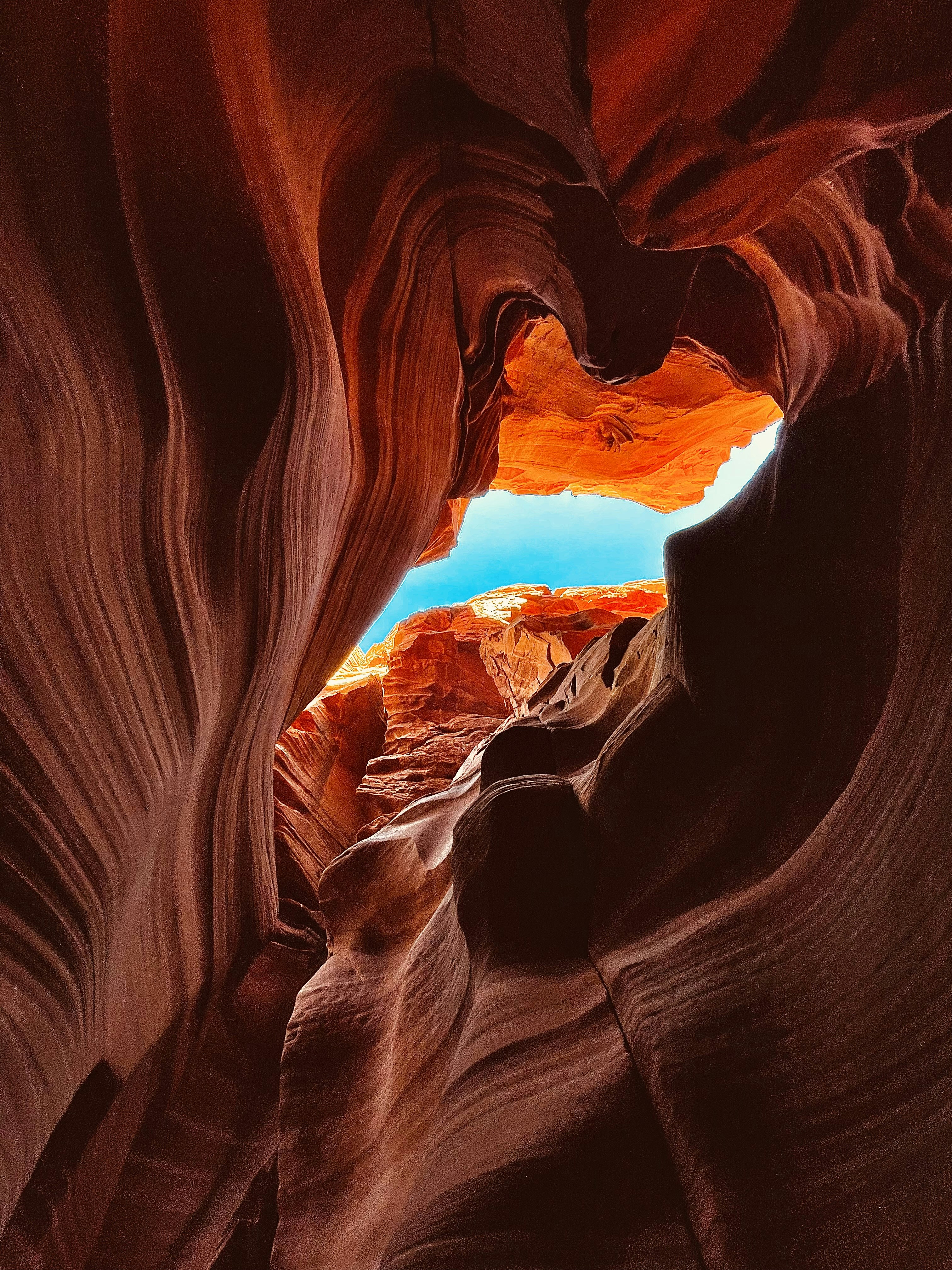 a canyon with a blue sky
