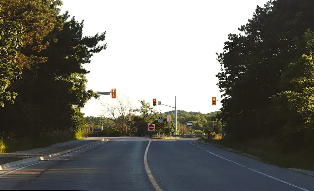 a street with traffic lights