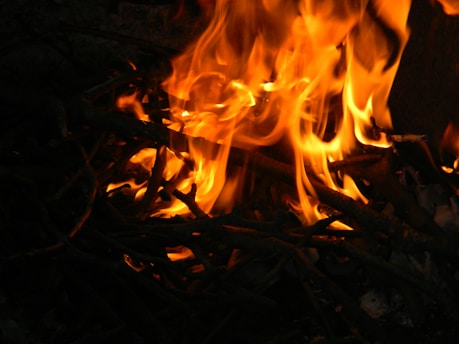 a close-up of a fire