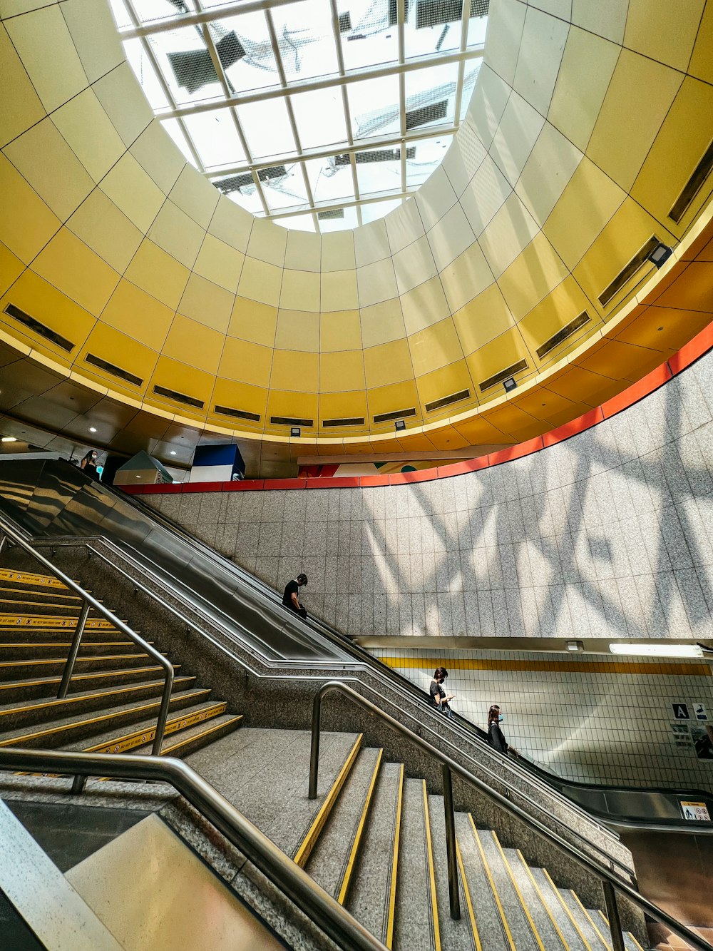 a large indoor building with a large staircase