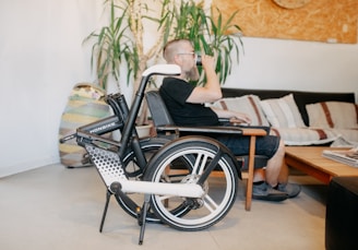 a person sitting in a wheelchair