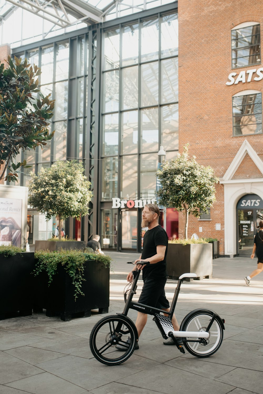 a person riding a bicycle