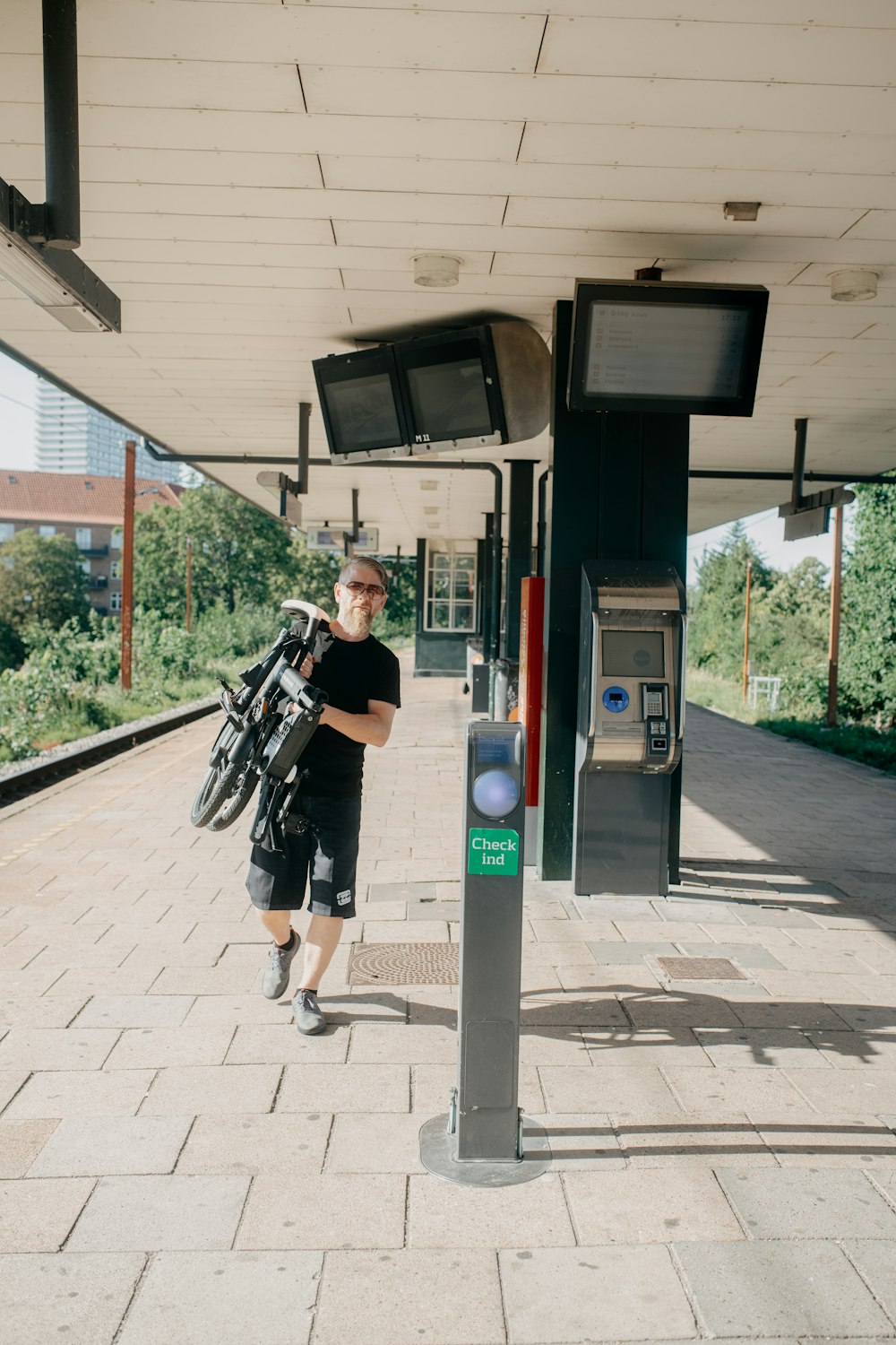 a person walking with a bicycle