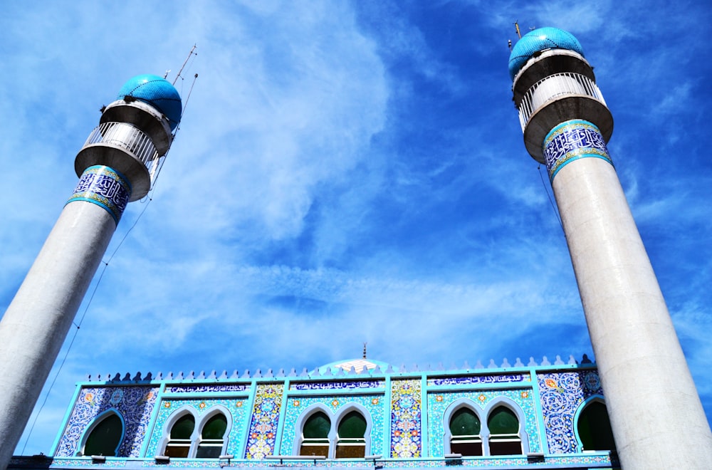 a tall tower with a blue sky