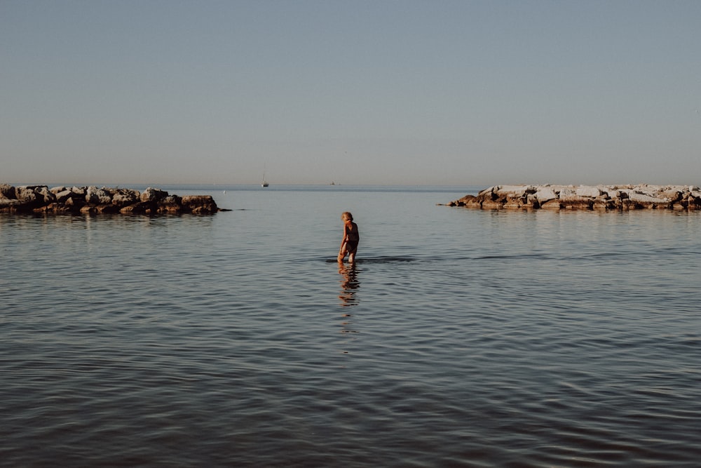 a person standing in water