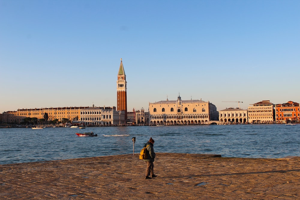 a person standing on a beach