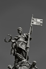 An artistic depiction of Cyrus the Great standing tall, symbolizing justice and unity among Iranian people.