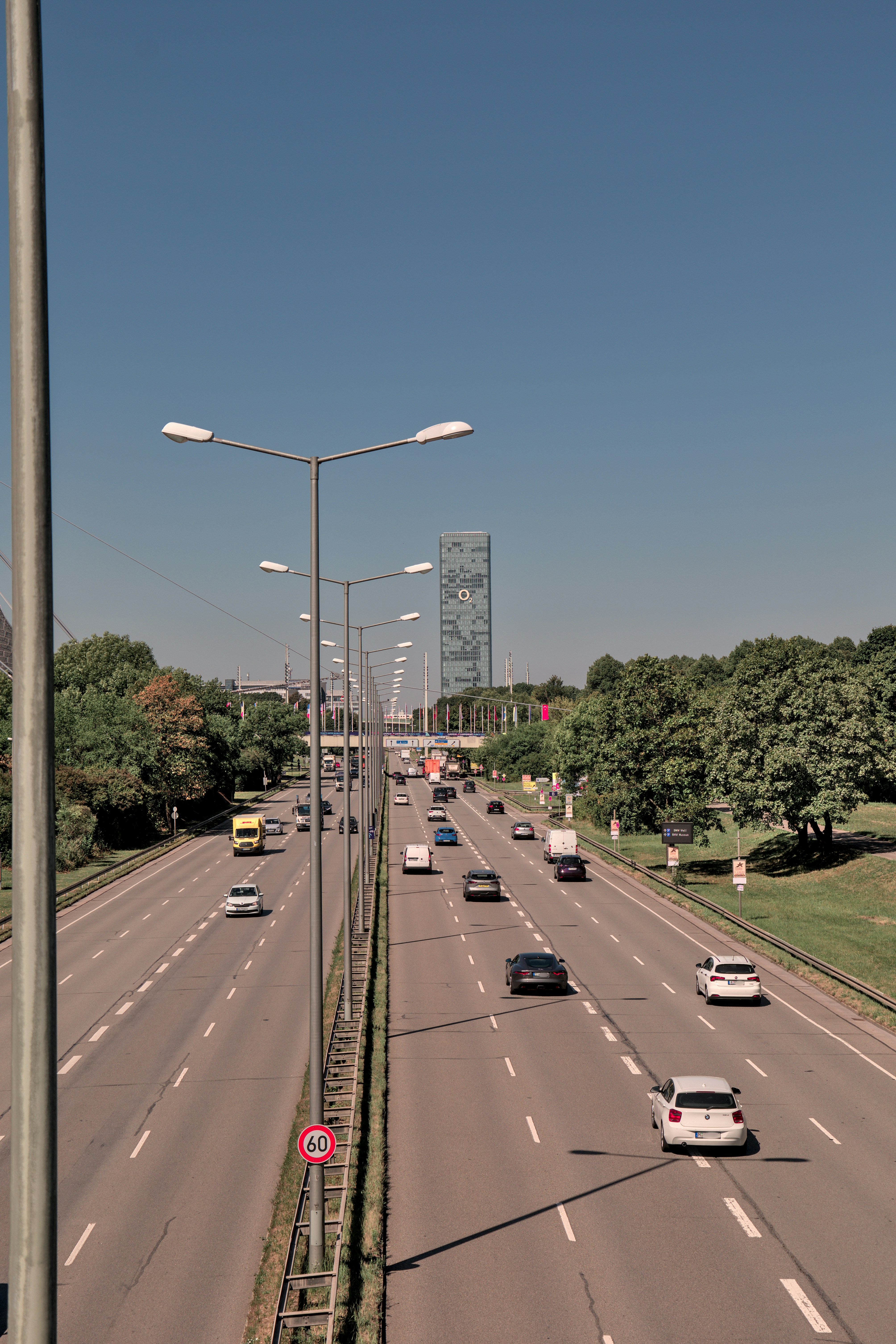 a busy highway with cars