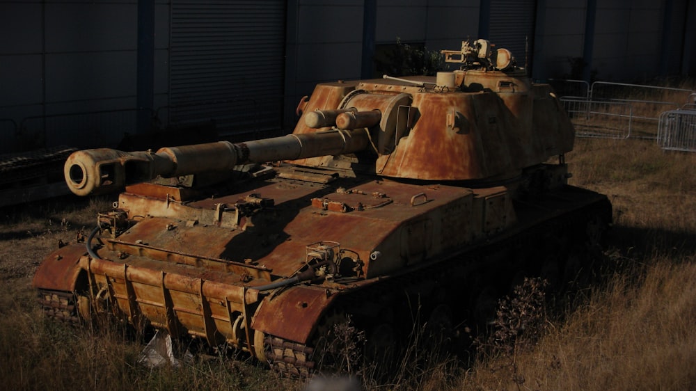 a tank in a field