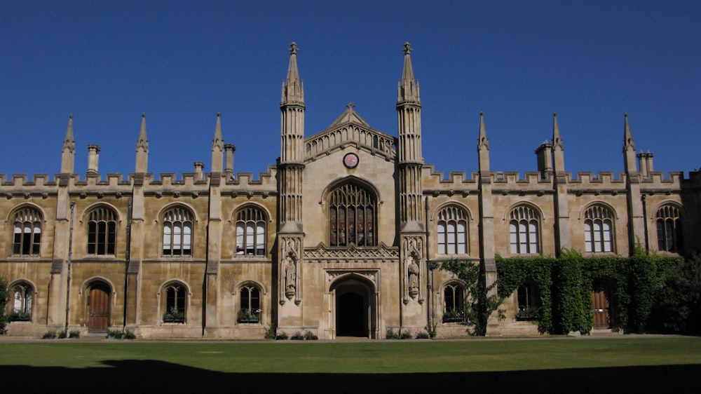 a large building with towers