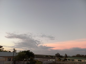 A serene landscape view of a suburban neighborhood.