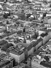 an aerial view of a city