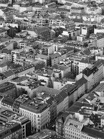 an aerial view of a city