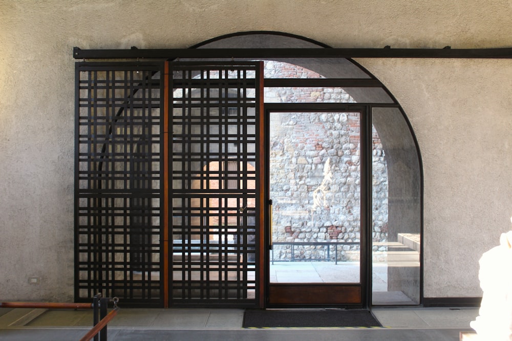 a large gate in a building