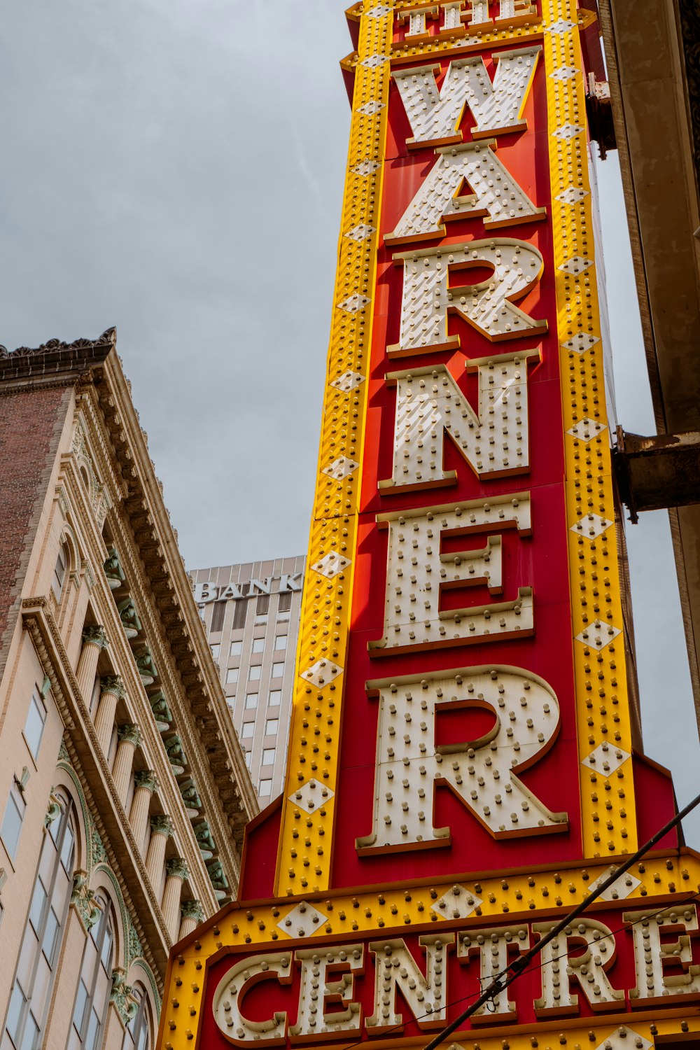 a large colorful sign