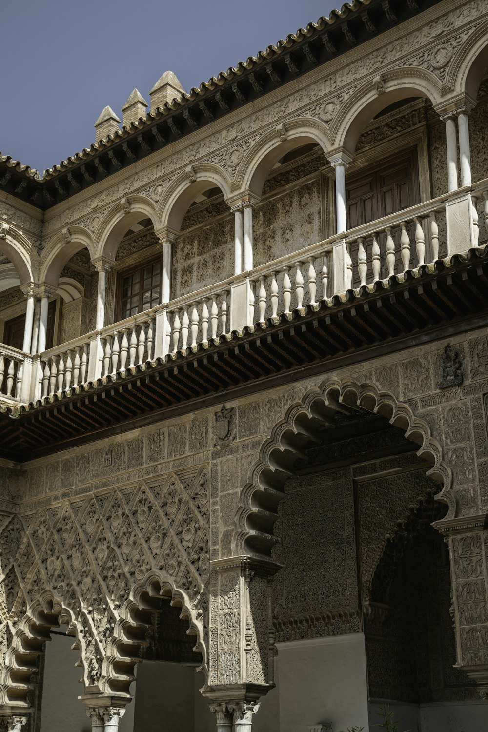 a building with a large balcony