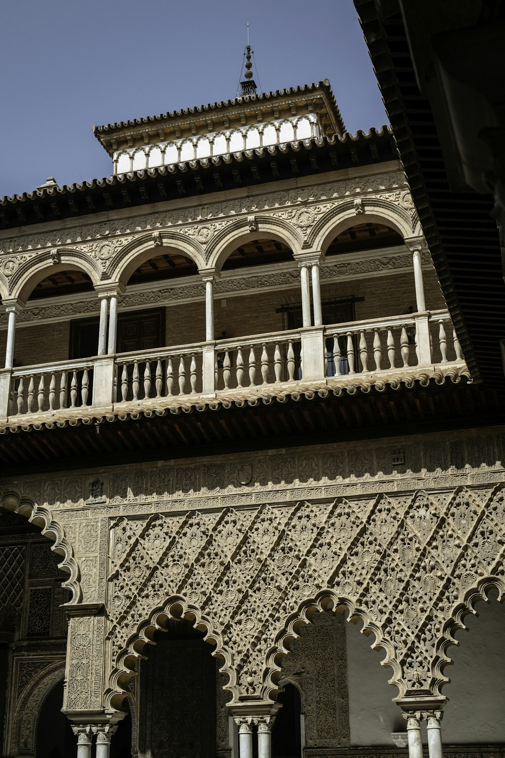 a building with a large balcony