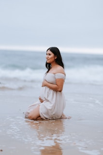 a person sitting in the water