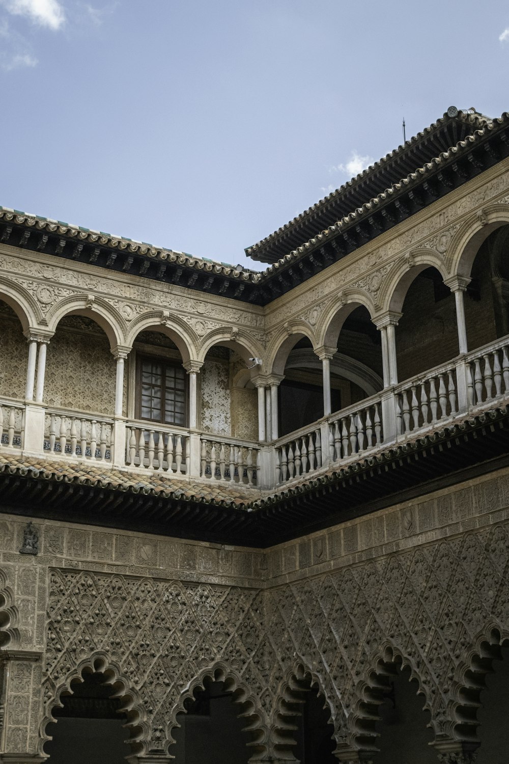 a building with a large balcony