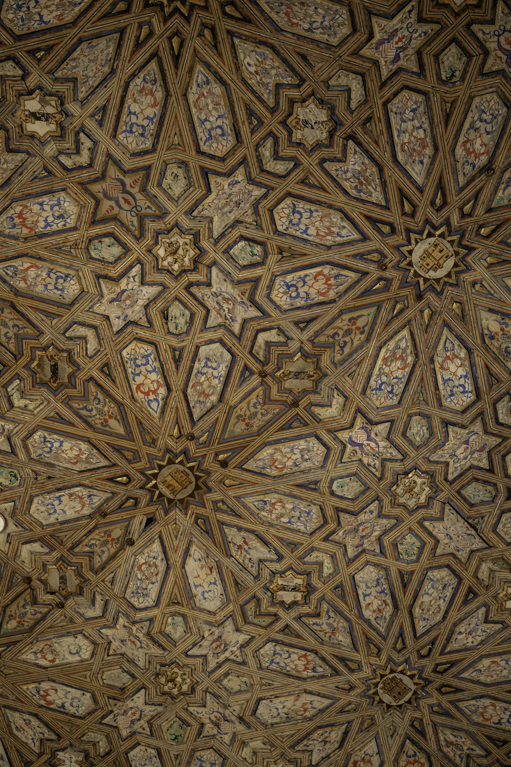 a ceiling with designs