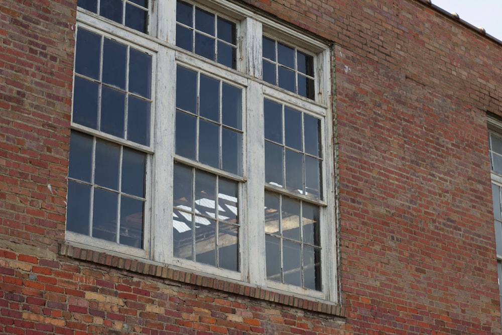 a window on a brick building