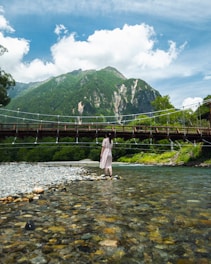 a person standing in a river