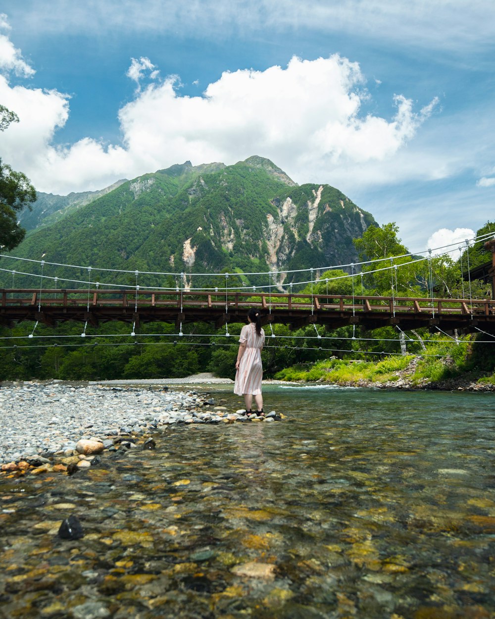 a person standing in a river