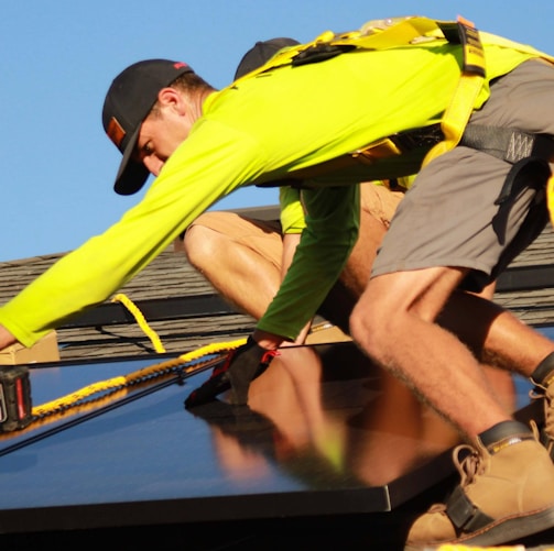 a man on a ladder