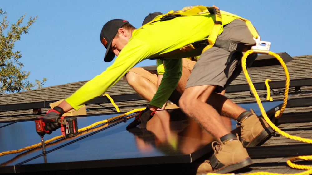 a man on a ladder