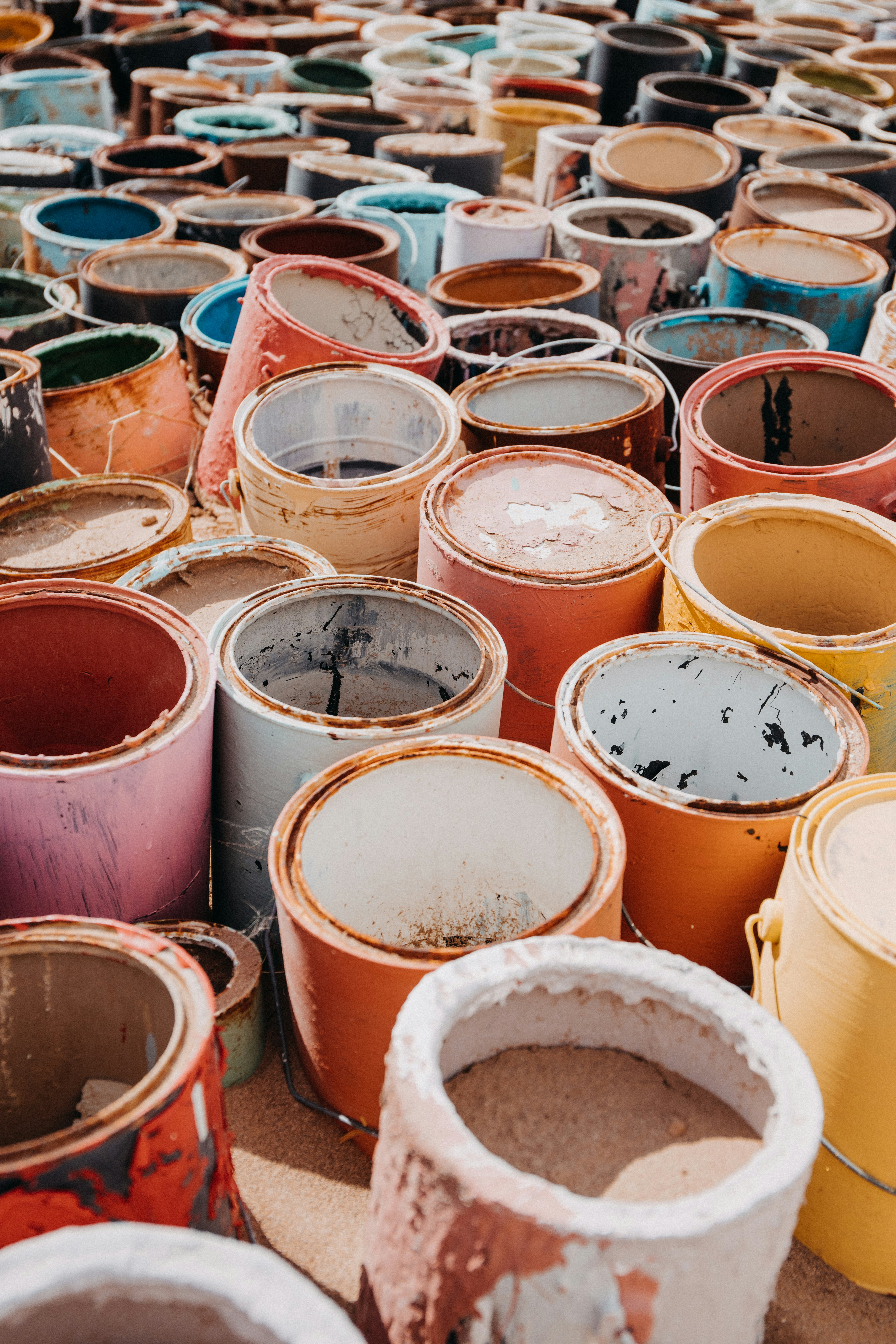 a group of pots and pots