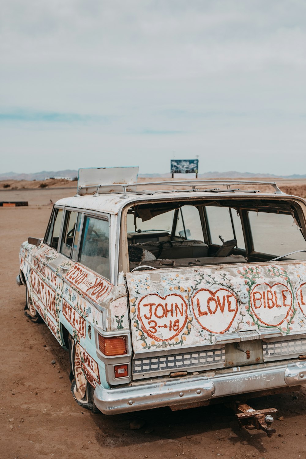 a van with graffiti on it