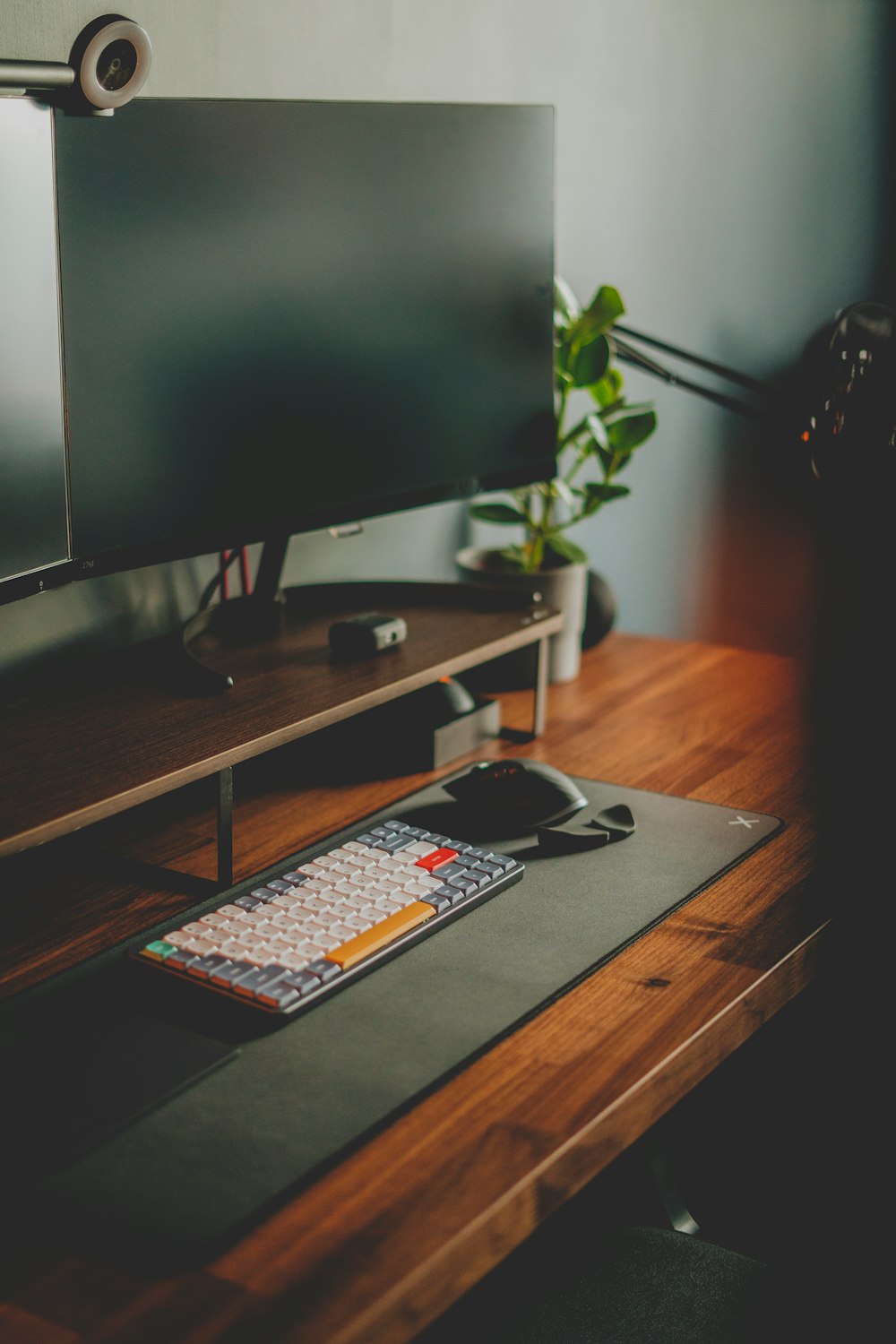 a computer on a desk