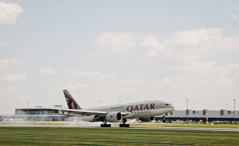 a large airplane on the runway